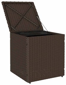 Bancos jardim com almofadas 2 unid 40x40x43 cm vime PE castanho