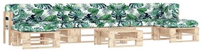 vidaXL 6 pcs conj. lounge paletes c/ almofadões pinho impregnado