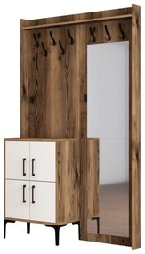 Hall Stand Berlin BC – Walnut White – 120x200x35 cm