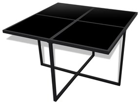 9 pcs conjunto jantar exterior com almofadões vime PE preto