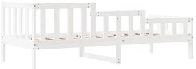 Sofá-cama sem colchão 90x200 cm madeira de pinho maciça branco