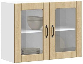 Armário de parede de cozinha porta vidro Lucca carvalho sonoma