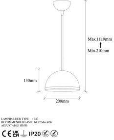 Chandelier Fenerci – Preto e Dourado – 40 x 40 x 30 cm