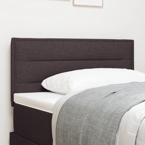 vidaXL Cabeceira Design Linhas Castanho Escuro 100 cm Tecido