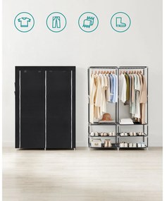 Guarda Roupa com prateleiras, muito espaço 45 x 127 x 176 cm preto