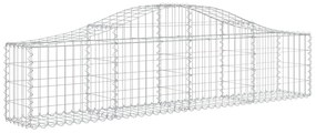 Cestos gabião arqueados 2 pcs 200x30x40/60 cm ferro galvanizado