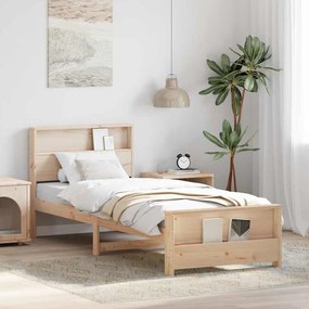 vidaXL Estrutura da Cama Castanho 90 x 190 cm Madeira de pinho maciça