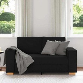 Sofá de 2 lugares preto 120 cm tecido