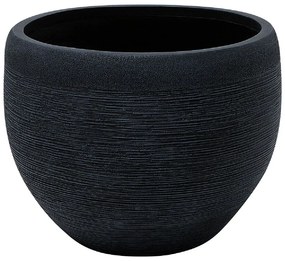 Vaso para plantas em pedra preta 50 x 50 x 39 cm ZAKROS Beliani