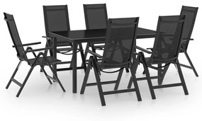 vidaXL 7 pcs conjunto de jantar para jardim alumínio antracite