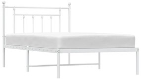 Estrutura de cama em metal com cabeceira 107x203 cm branco