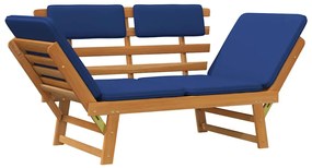 Banco de jardim com almofadões 2-em-1 190 cm acácia maciça