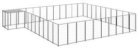 vidaXL Canil 31,46 m² aço preto