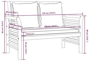 4 pcs conjunto lounge de jardim com almofadões acácia maciça