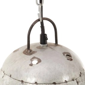 Candeeiro suspenso industrial redondo 25 W 32 cm E27 prateado