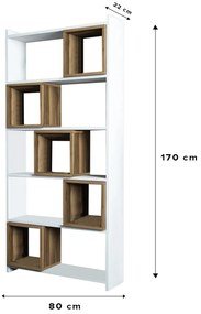 Estante Box – Branco Nogueira – 80x170x22 cm