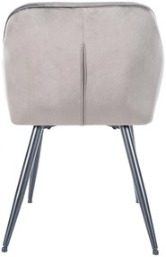 Cadeira de sala de jantar Cassis com estofo em veludo 81 x 56 x 58 cm Cinzento
