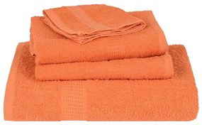 6pcs Conjunto toalhas banho 360 gsm 100% algodão laranja