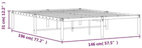 Estrutura de cama 140x190 cm metal branco