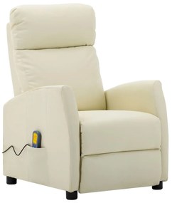 vidaXL Cadeira de massagens couro artificial cor creme