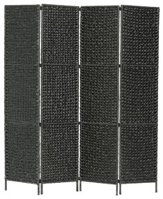 vidaXL Divisória com 4 painéis 154x160 cm jacinto de água preto