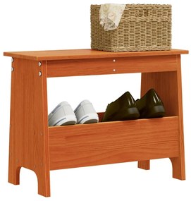 vidaXL Banco de corredor 60x28x45 cm pinho maciço castanho cera