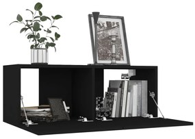 5 pcs conjunto de móveis de TV derivados de madeira preto