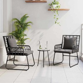 vidaXL Conjunto de Jantar para Jardim 3 pcs Preto, Antracite