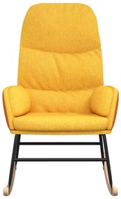 Cadeira de baloiço tecido amarelo mostarda