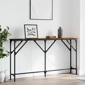 vidaXL Mesa consola 140x23x75 cm derivados de madeira carvalho fumado