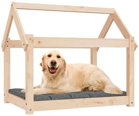 Cama para cães 81x60x70 cm madeira de pinho maciça