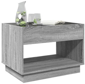 Mesa de centro luzes LED Infinity 70x50x50 cm cinzento sonoma