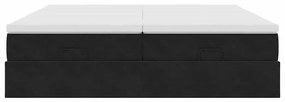 Estrutura de cama otomana com colchões 180x200cm veludo preto