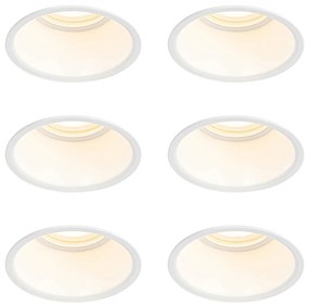 Conjunto de 6 Spots Embutidos Brancos GU10 50mm IP44 - Dept