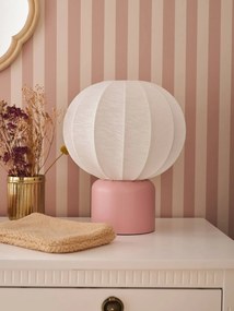 Candeeiro de mesa em forma de esfera com base em metal, para criança rosa