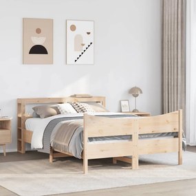 Estrutura de cama com cabeceira 120x200 cm pinho maciço