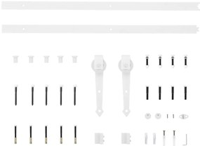 Conjunto de Porta Deslizante vidaXL com Conjunto de Ferragens Branca 7