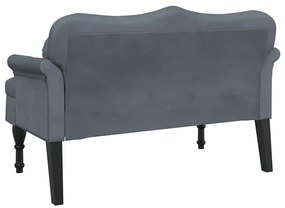 Banco com almofadões 120,5x65x75 cm veludo cinzento-escuro