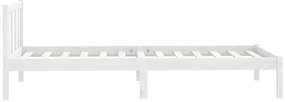 Estrutura de cama 100x200 cm madeira pinho maciço branco