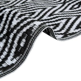 Tapete de exterior 190x290 cm ARAKIL PP branco e preto