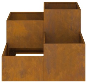 Jardineira vidaXL 80x80x60 cm em Aço Envelhecido