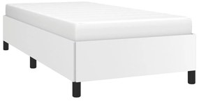 Estrutura de cama 90x190 cm couro artificial branco