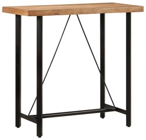 vidaXL Mesa de bar 110x55x107 cm madeira de acácia maciça e ferro