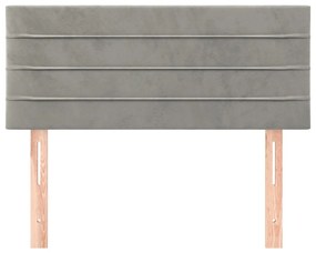 Cabeceira de cama veludo 90x5x78/88 cm cinzento-claro
