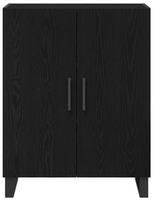 Highboard Carvalho Preto 69.5x34x180 cm Madeira de Engenharia