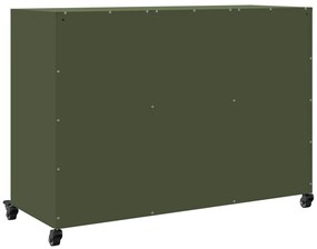 Aparador 100,5x39x72 cm aço verde-azeitona