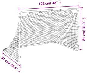 Baliza de futebol 122x81x81 cm aço