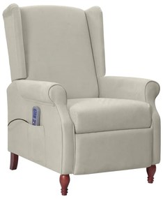 vidaXL Poltrona reclinável massagens tecido de microfibra cinza-claro