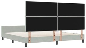 Cama vidaXL Cinza Claro 200x200 cm Veludo