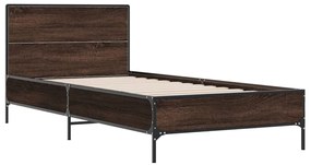 Estrutura de cama derivados de madeira/metal carvalho castanho
